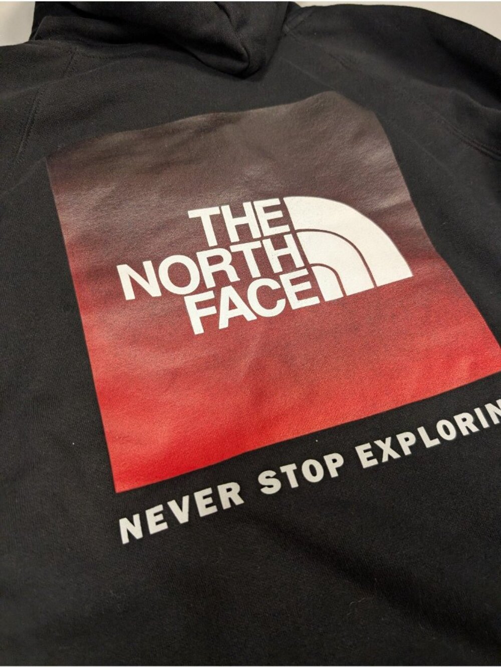 The North Face Women's Box NSE Pullover Hoodie Black Red Small - Picture 3 of 7